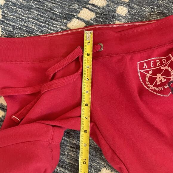 Aeropostale Womens Pants Red S Logo Low Rise Joggers Y2K Preppy Athleisure - Picture 9 of 10